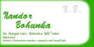 nandor bohunka business card